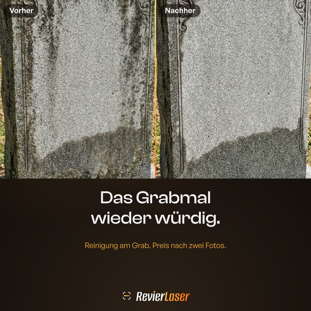 Anzeige Grabstein reinigen, Meta Feed, 1080 × 1080 Pixel