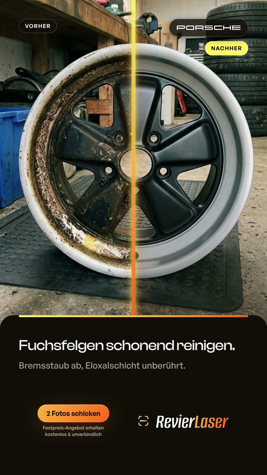 Porsche 911 Fuchs Schmiedefelge (Split-Ad)