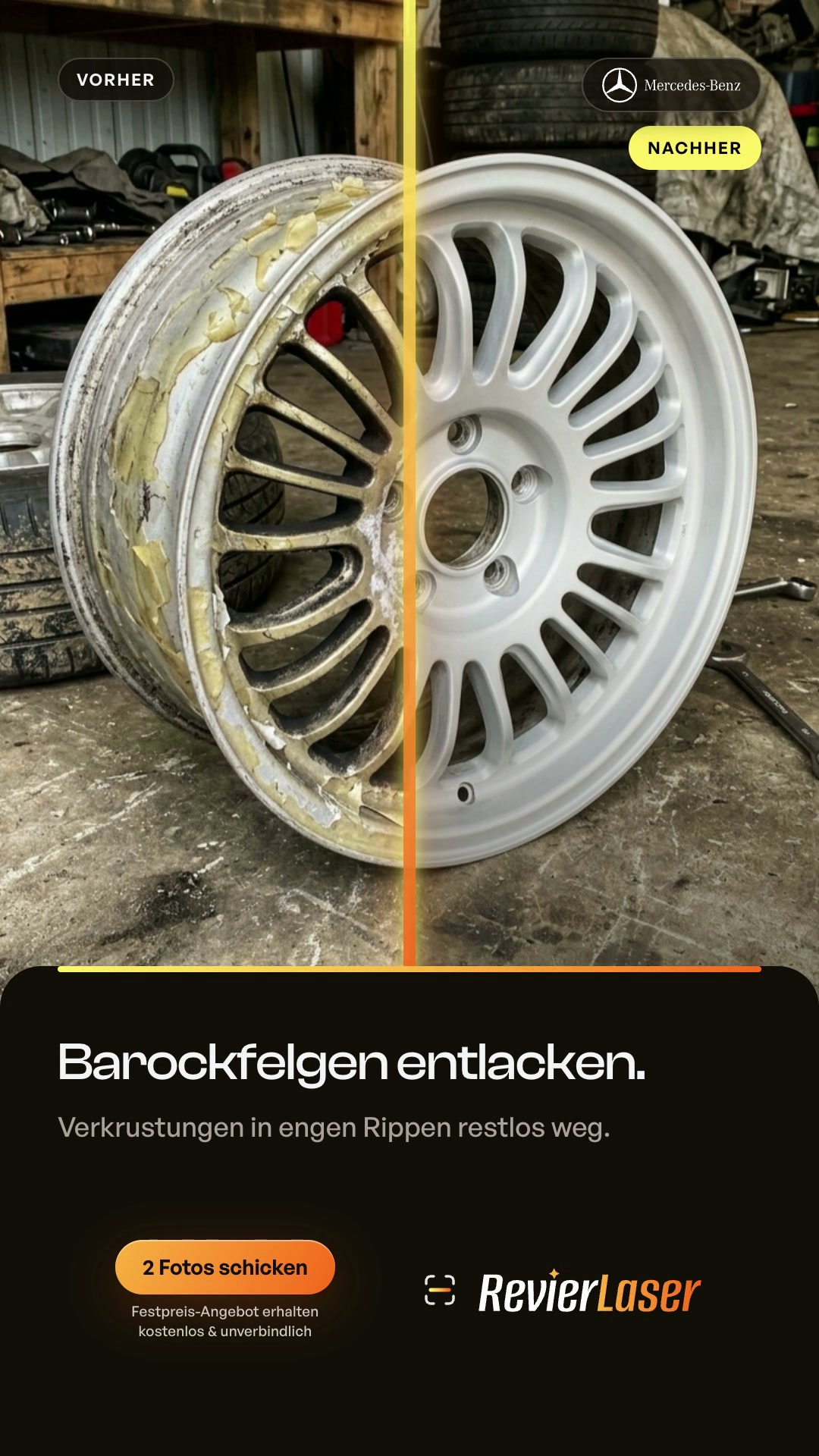 Mercedes W123 Barockfelge (Split-Ad)