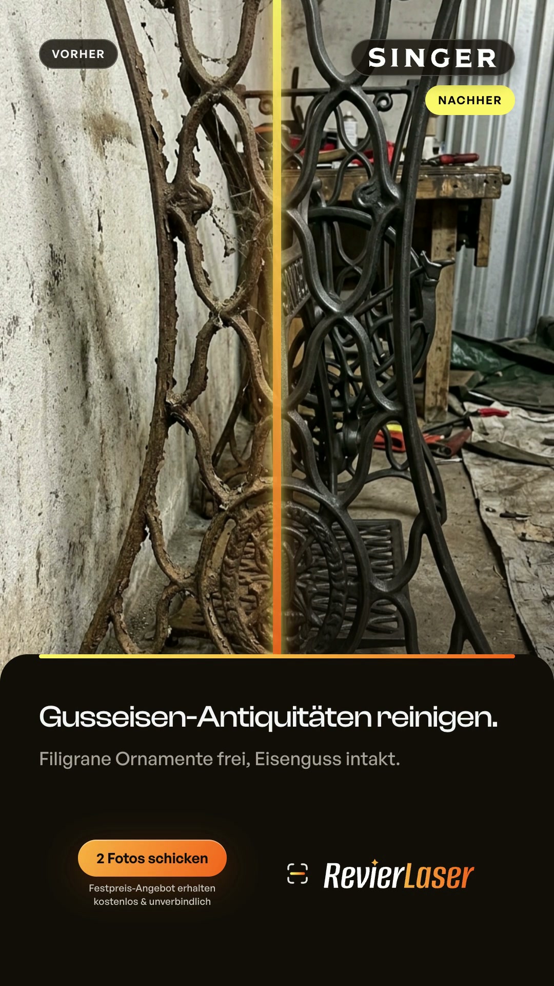 Singer Nähmaschinen-Untergestell (Split-Ad)