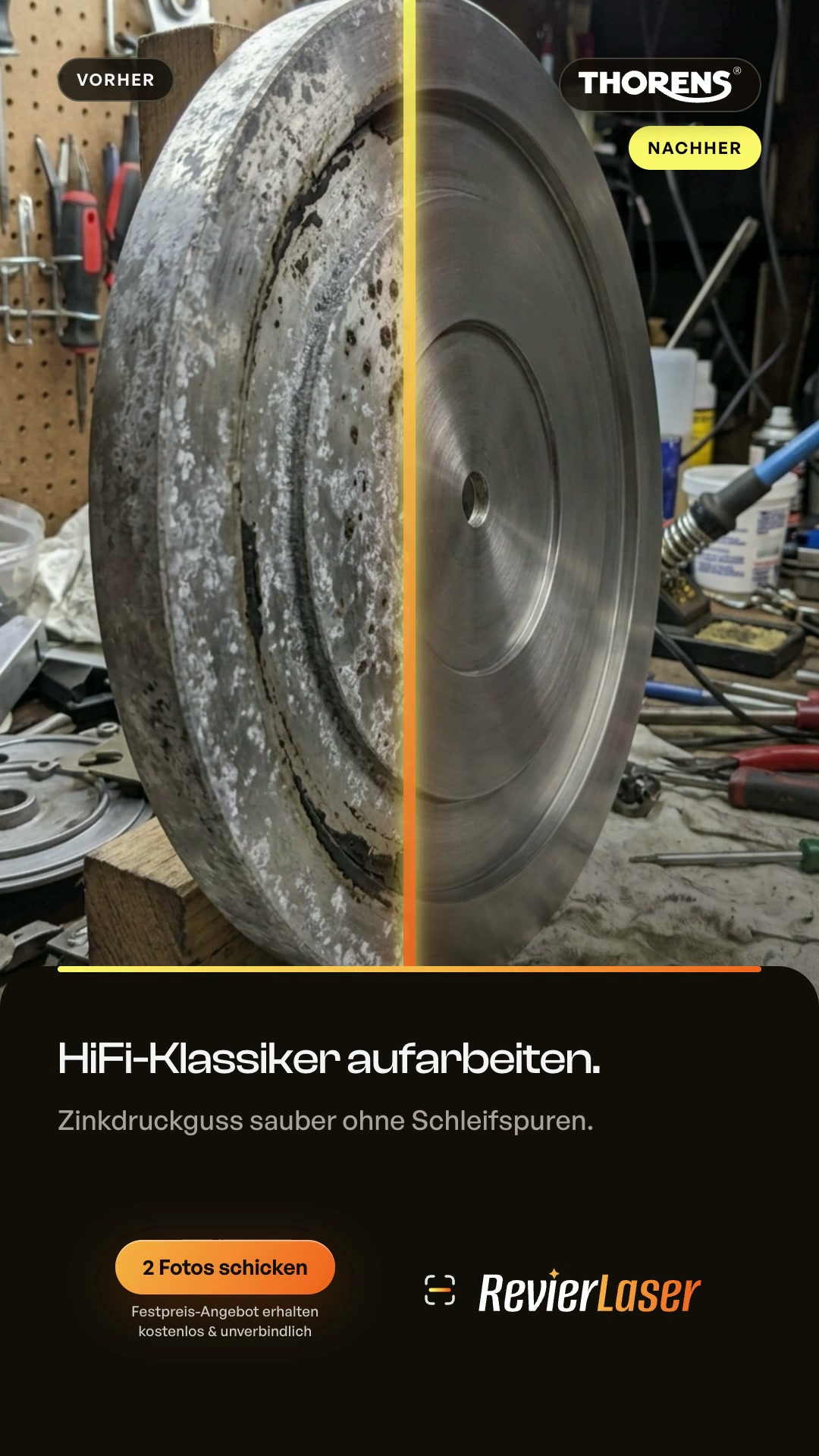 Thorens Zinkdruckguss-Plattenteller (Split-Ad)