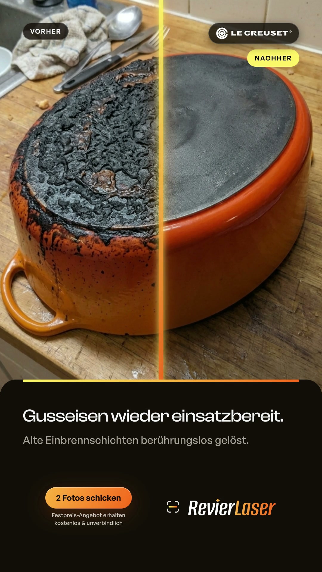 Vintage Gusseisen-Bräter (Split-Ad)