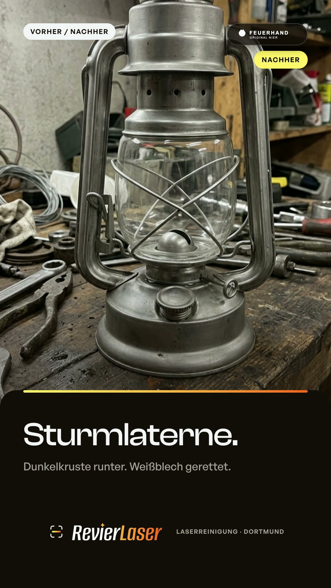 Antike Feuerhand Sturmlaterne
